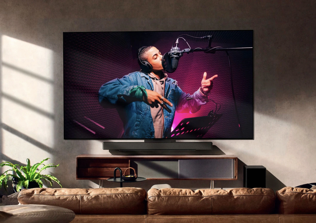 LG OLED TV in modern living room